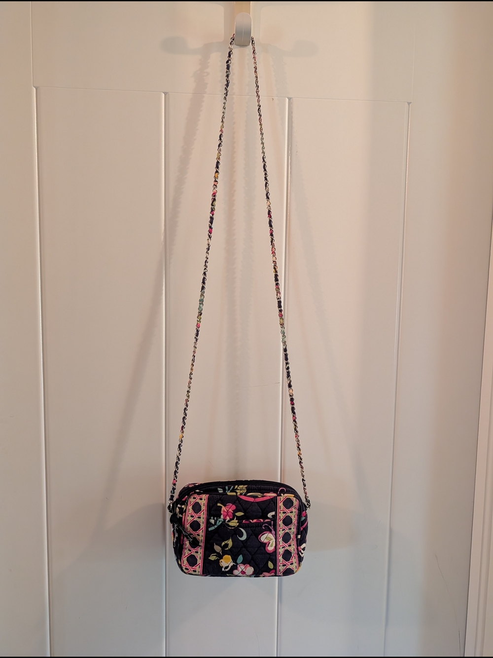 Vera Bradley Quilted Floral Crossbody with Pink Accents